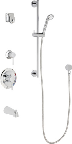  Chicago Faucets (SH-PB1-15-141) Pressure Balancing Tub and Shower Valve with Shower Head