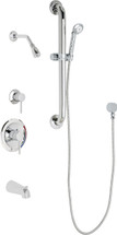 Chicago Faucets (SH-PB1-12-143) Pressure Balancing Tub and Shower Valve with Shower Head