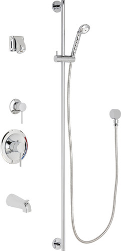  Chicago Faucets (SH-PB1-14-122) Pressure Balancing Tub and Shower Valve with Shower Head