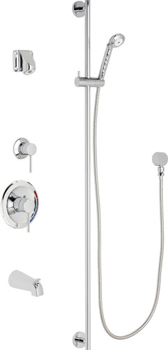  Chicago Faucets (SH-PB1-15-122) Pressure Balancing Tub and Shower Valve with Shower Head