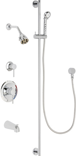  Chicago Faucets (SH-PB1-11-132) Pressure Balancing Tub and Shower Valve with Shower Head