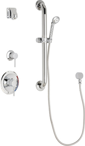  Chicago Faucets (SH-PB1-15-013) Pressure Balancing Tub and Shower Valve with Shower Head