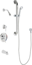 Chicago Faucets (SH-PB1-13-123) Pressure Balancing Tub and Shower Valve with Shower Head