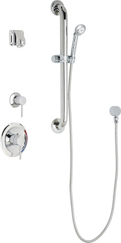  Chicago Faucets (SH-PB1-14-023) Pressure Balancing Tub and Shower Valve with Shower Head
