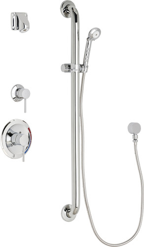  Chicago Faucets (SH-PB1-14-014) Pressure Balancing Tub and Shower Valve with Shower Head