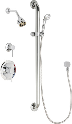  Chicago Faucets (SH-PB1-11-014) Pressure Balancing Tub and Shower Valve with Shower Head