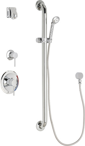  Chicago Faucets (SH-PB1-14-034) Pressure Balancing Tub and Shower Valve with Shower Head