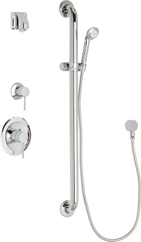  Chicago Faucets (SH-PB1-15-034) Pressure Balancing Tub and Shower Valve with Shower Head