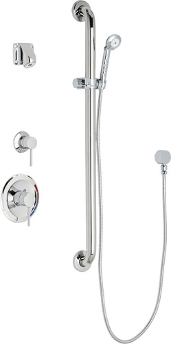  Chicago Faucets (SH-PB1-15-024) Pressure Balancing Tub and Shower Valve with Shower Head