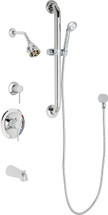 Chicago Faucets (SH-PB1-11-123) Pressure Balancing Tub and Shower Valve with Shower Head