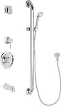 Chicago Faucets (SH-PB1-14-114) Pressure Balancing Tub and Shower Valve with Shower Head