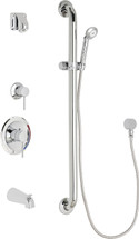 Chicago Faucets (SH-PB1-15-114) Pressure Balancing Tub and Shower Valve with Shower Head