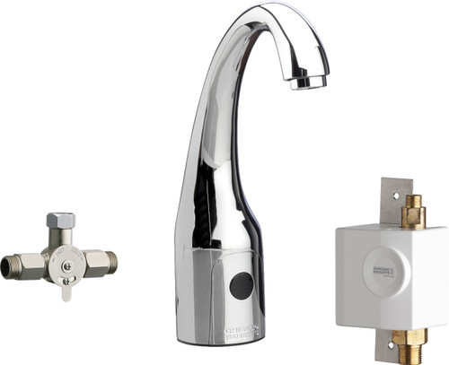  Chicago Faucets (116.969.AB.1) HyTronic Curve Sink Faucet with Dual Beam Infrared Sensor