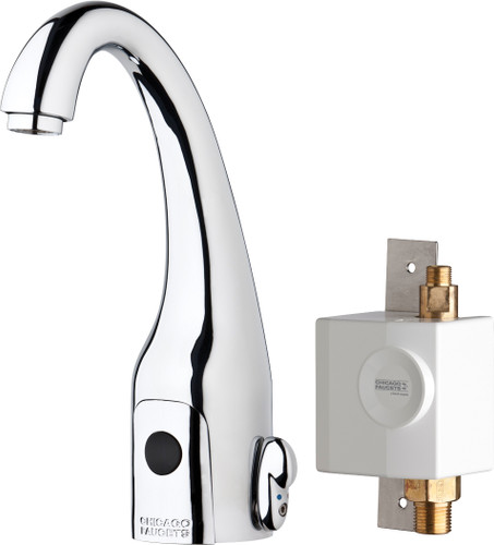  Chicago Faucets (116.949.AB.1) HyTronic Curve Sink Faucet with Dual Beam Infrared Sensor