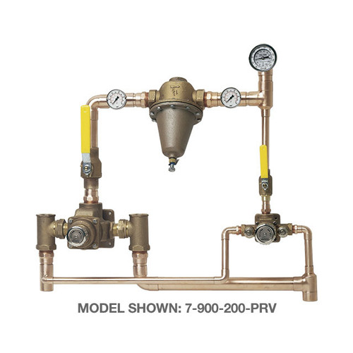  Symmons (7-1000-200-PRV) TempControl Hi-Low Thermostatic Mixing Valve and Piping System