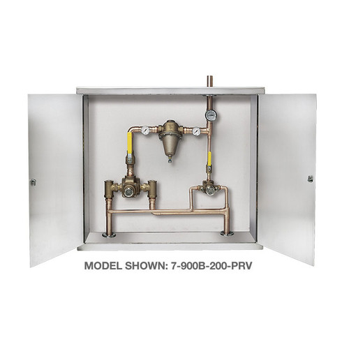  Symmons (7-500B-102-PRV) TempControl Hi-Low Thermostatic Mixing Valve and Piping System in Cabinet