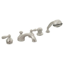 Symmons (SRT-4772-STN) Allura Roman Tub Faucet w/ 3 Mode Handspray, Satin Nickel Finish