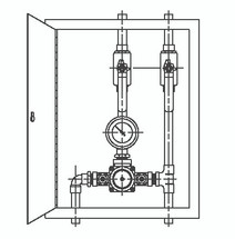 Symmons (7-700BW-ASB) Tempcontrol Valve and Piping in Cabinet with Cold Water By-pass