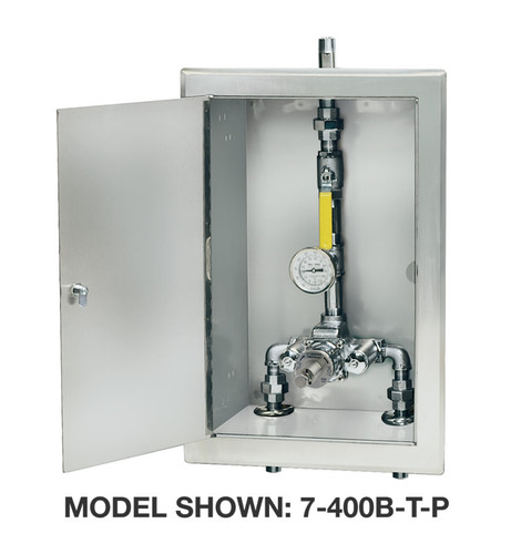  Symmons (7-1000BW-ASB) Tempcontrol Valve and Piping in Cabinet with Cold Water By-pass