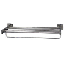 Brey Krause (S-4974-18-BS) Towel Supply Shelf - with bar, 18", Bright Stainless Finish