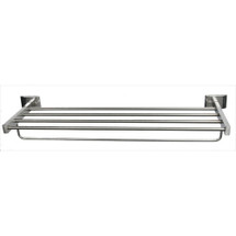 Brey Krause (S-4574-24-BS) Towel Supply Shelf - with bar, 24", Bright Stainless Finish