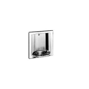  Brey Krause (S-2612-BS) Recessed Soap and Tumbler Holder with Tray, Bright Stainless Finish