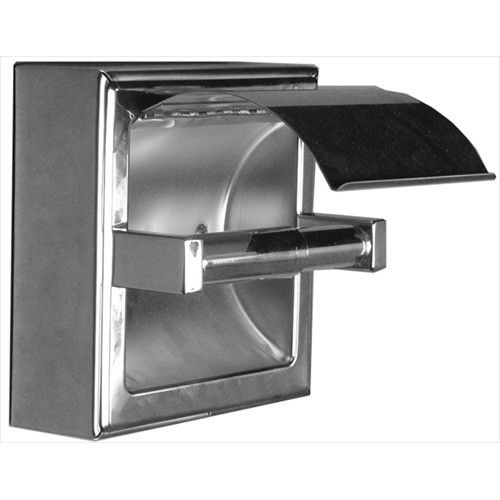  Brey Krause (S-2675-BS) Toilet Paper Holder - Hinged Hood, Surface Mount, Bright Stainless Finish