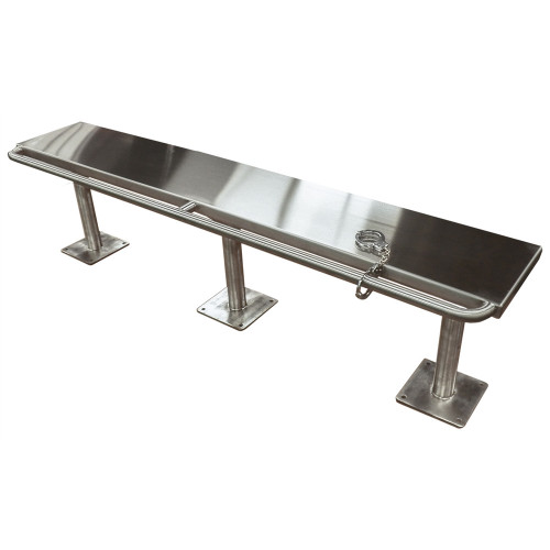  Brey Krause (S-4096-72-SS) Detention Bench with Handcuff Bar - 72 inches long - Satin Stainless Finish