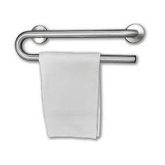  Brey Krause (D-7702-18-SS) Grab Bar with Towel Bar - 18 inch, Satin Stainless Finish