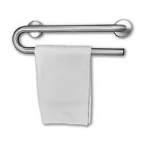 Brey Krause (D-7702-30-SS) Grab Bar with Towel Bar - 30 inch, Satin Stainless Finish
