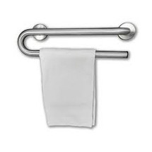 Brey Krause (D-7702-36-SS) Grab Bar with Towel Bar - 36 inch, Satin Stainless Finish