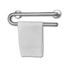  Brey Krause (D-7702-36-SS) Grab Bar with Towel Bar - 36 inch, Satin Stainless Finish