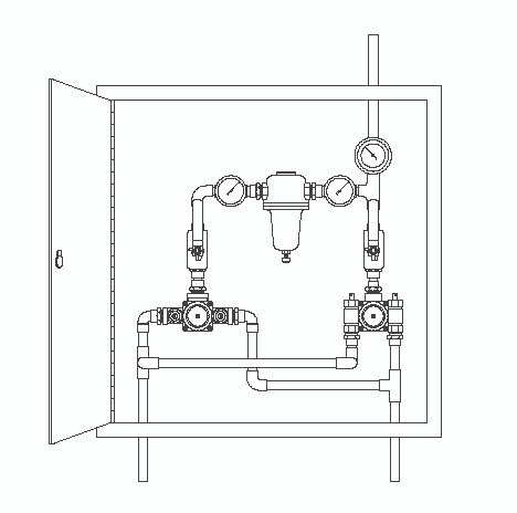  Symmons (7-900B-102-PRV-M-T) Cabinet Unit With Hi-Lo Valves