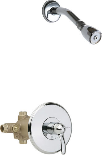  Chicago Faucets (1907-CP) Thermostatic Pressure Balancing Tub and Shower Valve with Shower Head