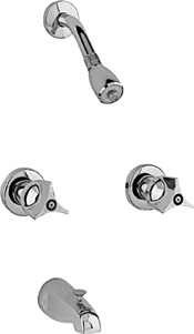  Chicago Faucets (449-950CP) Concealed Two Handle Shower Valve with Shower Head and Diverter Tub Spout