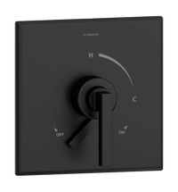 Symmons (S-3600-MB-TRM) Duro shower valve trim only with secondary integral diverter/volume control, Matte Black