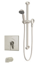 Symmons (S-3604-H321-V-STN-TRM) Duro tub/hand shower system trim only with secondary integral diverter, Satin Nickel