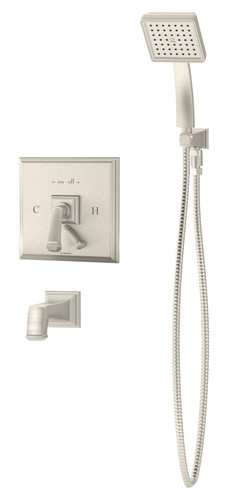  Symmons (S-4204-STN-TRM) Oxford tub/hand shower system trim only with secondary integral diverter, Satin Nickel