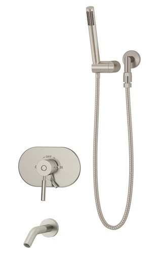  Symmons (S-4304-STN-TRM) Sereno tub/hand shower system trim only with secondary integral diverter, Satin Nickel