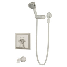Symmons (S-4504-STN-TRM) Canterbury tub/hand shower system trim only with secondary integral diverter, Satin Nickel