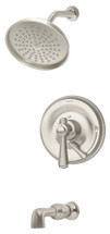 Symmons (S-5402-STN-TRM) Degas tub/shower system trim only with secondary integral diverter, satin nickel