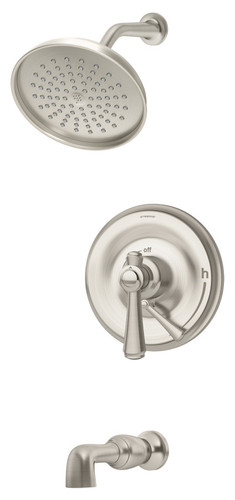  Symmons (S-5402-STN-TRM) Degas tub/shower system trim only with secondary integral diverter, satin nickel