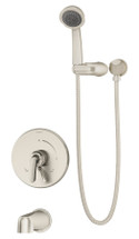 Symmons (S-5504-STN-TRM) Elm tub/hand shower system trim only with secondary integral diverter, satin nickel