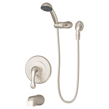 Symmons (S-6604-TRM-STN) Unity tub/hand shower system trim only with secondary integral diverter, satin nickel