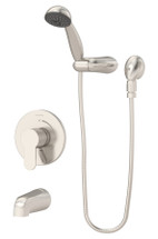 Symmons (S-6704-TRM-STN) Identity tub/hand shower system trim only with secondary integral diverter, Satin Nickel