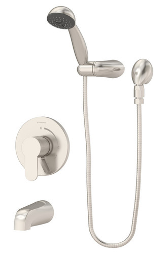  Symmons (S-6704-TRM-STN) Identity tub/hand shower system trim only with secondary integral diverter, Satin Nickel