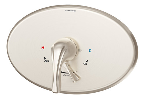  Symmons (S-9600-PLR-OP-TRM-STN) Originis shower valve and 13" trim with secondary integral volume control, Satin Nickel