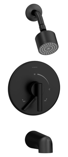  Symmons (S3502CYLBMBTRMTC) Dia tub/shower system trim only withsecondary integral diverter, matte black