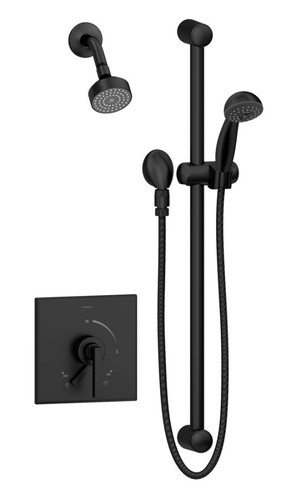  Symmons (S3608MBTRMTC) Duro shower/hand shower system trim only with secondary integral diverter, matte black
