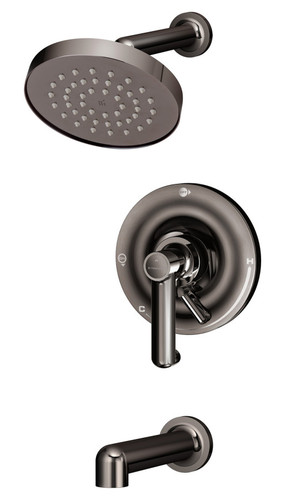  Symmons (S5302BLKTRMTC) Museo tub/shower system trim only with secondary integral diverter, polished graphite